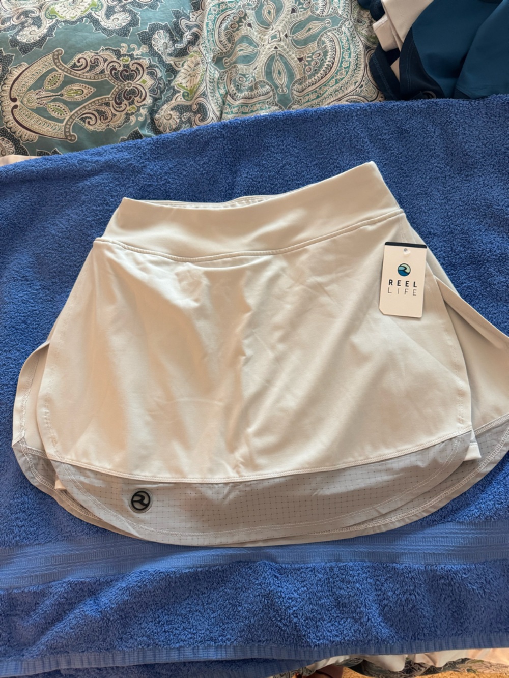 Reel Life Cream Athletic Skater Skort with Built-In Brief